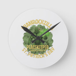 Relógio Redondo Shamrockzilla Peacekeeper: St. Patrick’s Day Kaiju