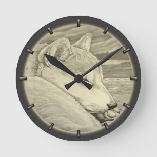 Relógio Redondo Shiba Inu Clock Dons Decor 柴 犬 礼 Wall Clock 物