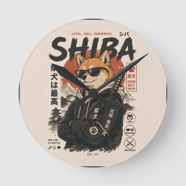 RELÓGIO REDONDO SHIBA O PROTETOR (Frente)