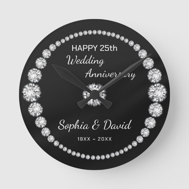 Relógio Redondo Silver Diamantes (Frente)