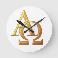Símbolo "3-D" dourado alfa e de Omega