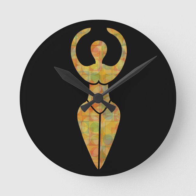 Relógio Redondo Símbolo da deusa de Wiccan (Frente)