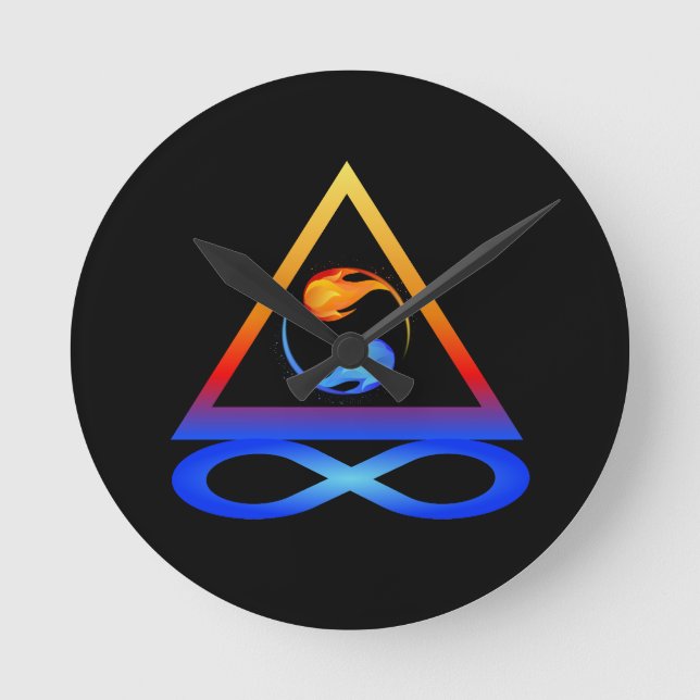 Relógio Redondo Símbolo Twin Flame- (Frente)