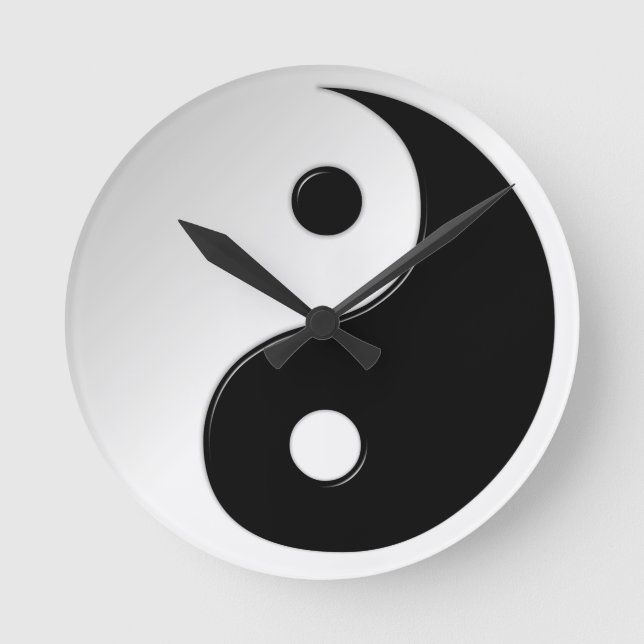 Relógio Redondo Símbolo Yin Yang Round Wall Clock (Frente)