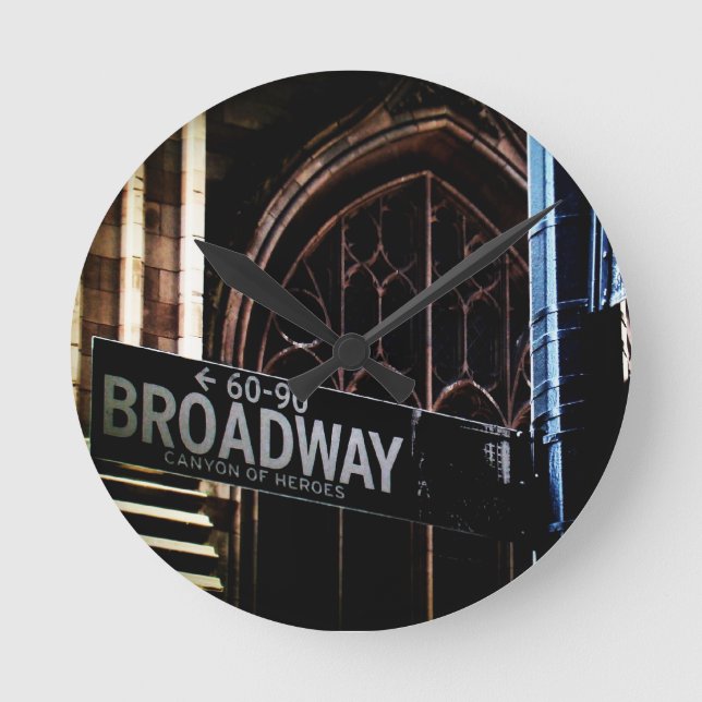 Relógio Redondo Sinais de NYC (Frente)
