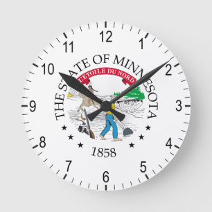 Relógio Redondo Sinal de Minnesota