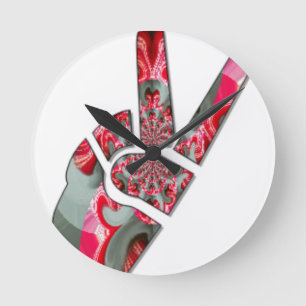 Relógio Redondo Sinal de paz manual
