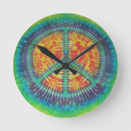 Relógio Redondo Sinal de Paz Tie Dye PhatDyes