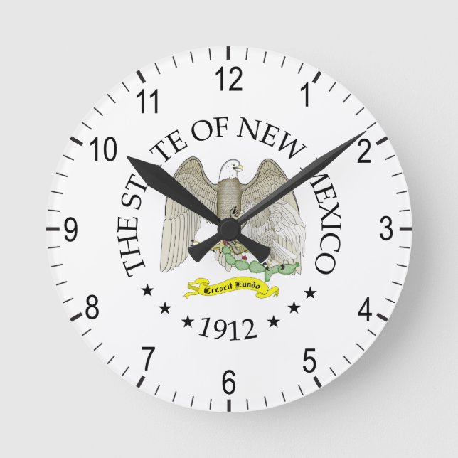 Relógio Redondo Sinal do Novo México (Frente)