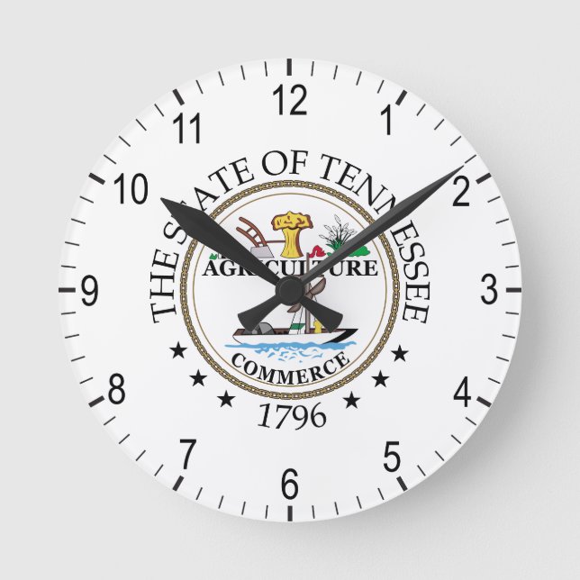 Relógio Redondo Sinal do Tennessee (Frente)