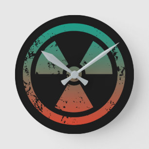 Relógio Redondo Sinal radioativo nuclear