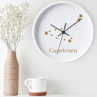 Sinal Zodiac Moderno de Capricórnio Dourado| Eleme