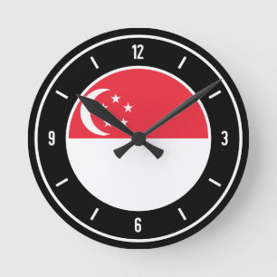 Relógio Redondo Sinalizador Elegante de Singapura