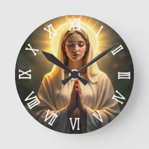 Relógio Redondo Sinceridade Espumante: Virgem Maria Oradora + timi
