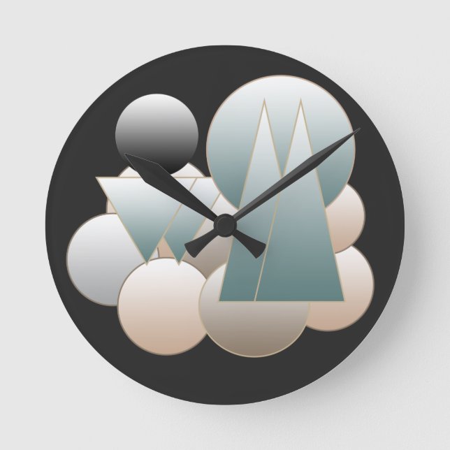 Relógio Redondo sistema planetário futurista da arte abstrato (Frente)