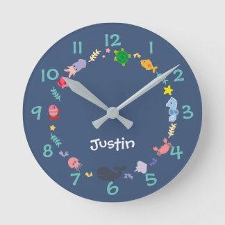 Relógio Redondo Sob o ninhal do Sea Kids Nursery Wall Clock