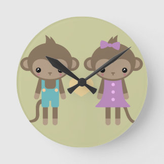 Relógio Redondo Sock Monkey Love