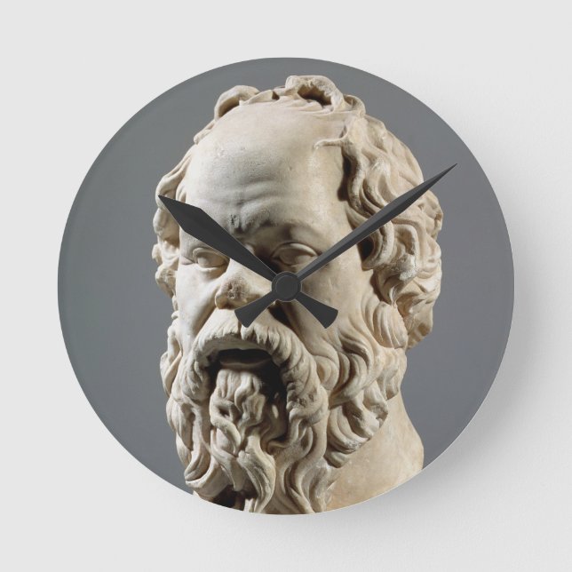 Relógio Redondo Socrates, cabeça de mármore, cópia de um bronze do (Frente)