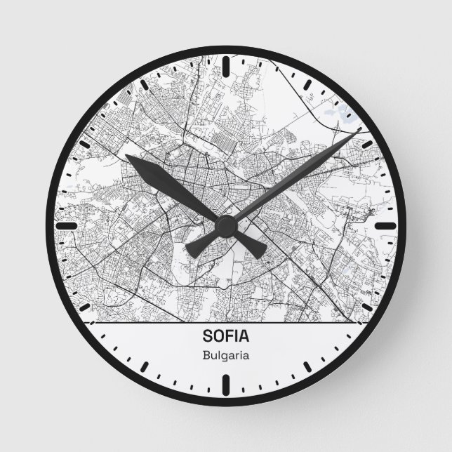 Relógio Redondo Sofia Clock City Line Art (Frente)