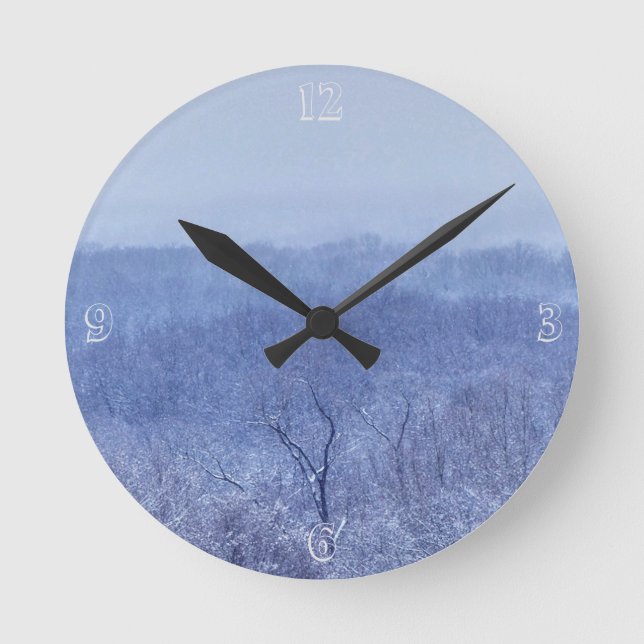 Relógio Redondo Sombras de Azul (Frente)