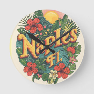 Relógio Redondo Sonhando Nápoles Flórida 