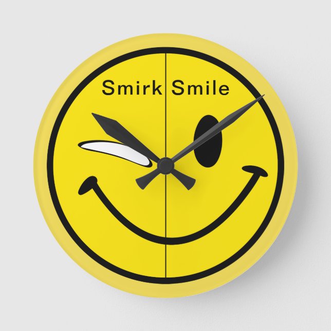 Relógio Redondo Sorriso do Smirk (Frente)