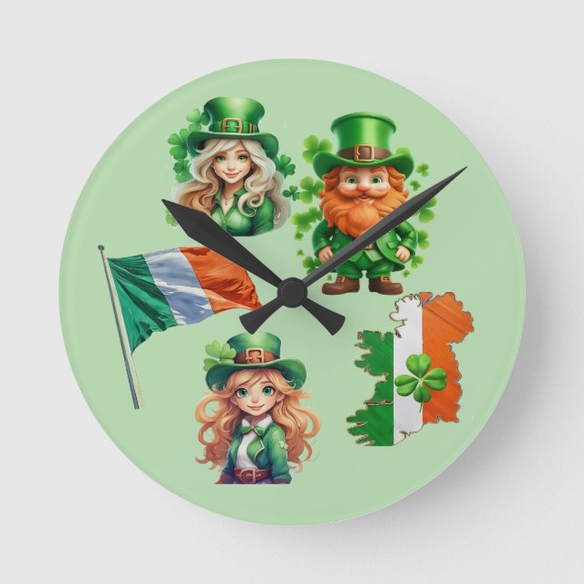 Relógio Redondo Sorte do IRISH (Frente)