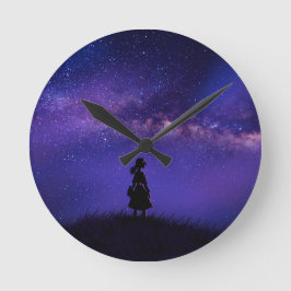 Relógio Redondo Sozinha e Starry Night