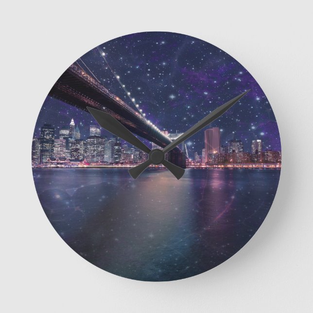 Relógio Redondo Spacey Manhattan Skyline (Frente)
