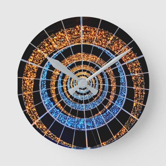 Relógio Redondo Spiral Twinkle Lights Round Wall Clock (Frente)