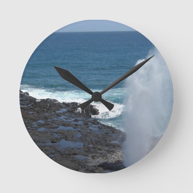 Relógio Redondo Spouting Horn Kauai, Havaí (Frente)