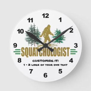 Relógio Redondo Squatchologist engraçado, Sasquatch, eu acredito