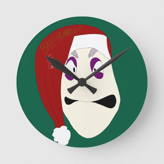 Relógio Redondo Sr. Williams Bah Humbug natal (Frente)