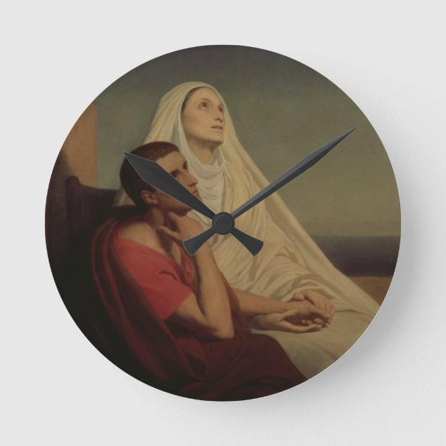 Relógio Redondo St Augustine e seu St. Monica da mãe, 1855 (Frente)