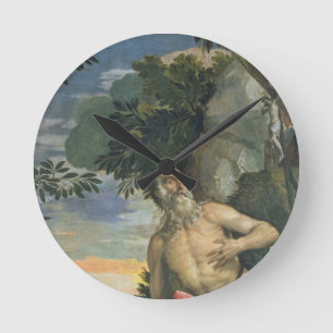 Relógio Redondo St Jerome no Penitence (óleo em canvas)