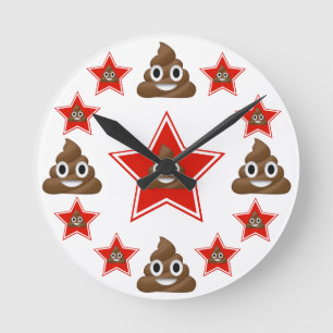 Relógio Redondo Star Emoji Poo
