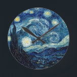 Relógio Redondo Starry Night Por Vincent Van Gogh<br><div class="desc">Starry Night Por Vincent Van Gogh</div>