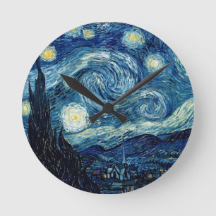 Relógio Redondo Starry Night Por Vincent Van Gogh