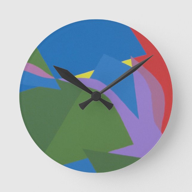 Relógio Redondo Subdued Abstract Composition Round Clock (Frente)