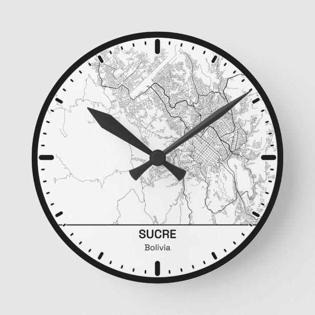 Relógio Redondo Sucre Clock City Line Art (Frente)