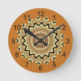 Relógio Redondo Sudoeste da Terra Ocidental Tone BOHO Mandala Desi