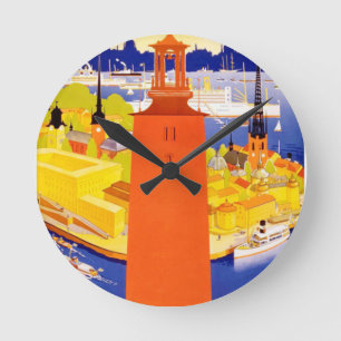 Relógio Redondo Suecia de Éstocolmo do vintage