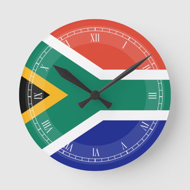 Relógio Redondo Sul - bandeira africana (Frente)
