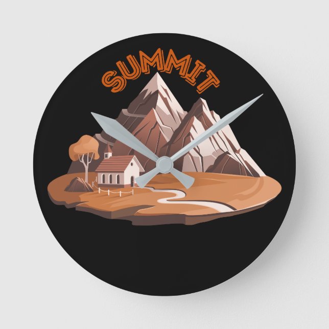 Relógio Redondo ​Summit Mountain Adventure Round Wall Clock (Frente)