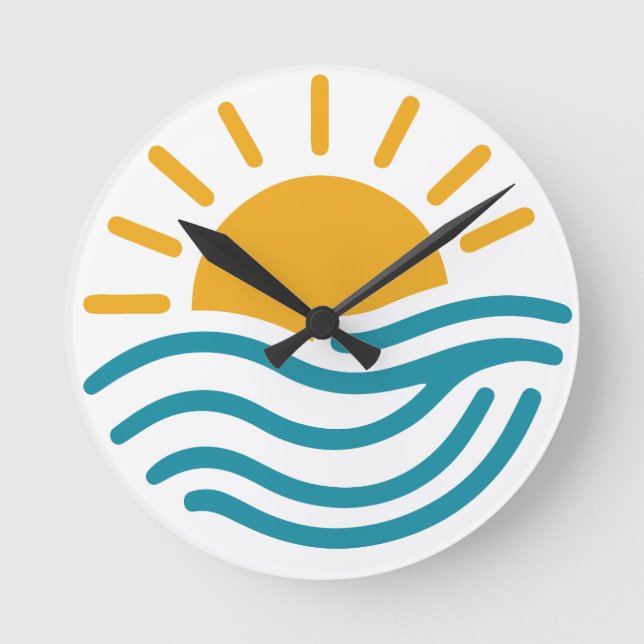 Relógio Redondo Sun & Sea  (Frente)