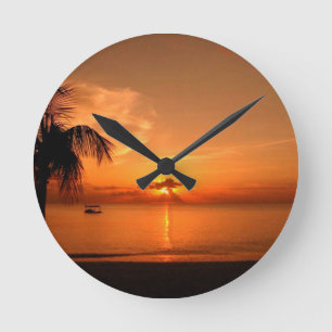 Relógio Redondo Sunset de Verão