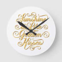 Sunshine é como o Ouro Kisses Wall Clock