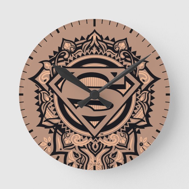 Relógio Redondo Supergirl Mandala Graphic (Frente)
