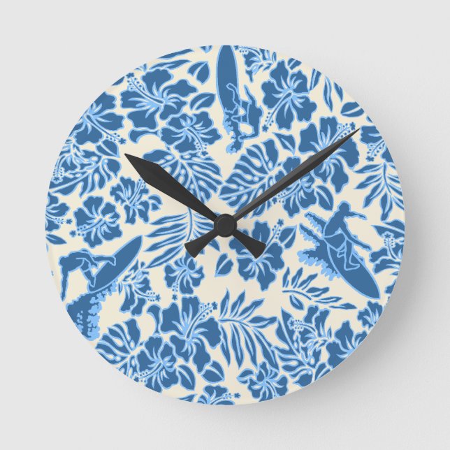 Relógio Redondo Surf Pareau Hawaiian Wall Clocks (Frente)