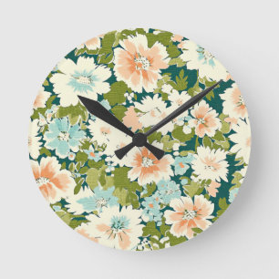 Relógio Redondo Sussurro de Tempo Floral